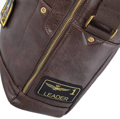 Torba na ramię AERONAUTICA MILITARE Pilot Brązowa