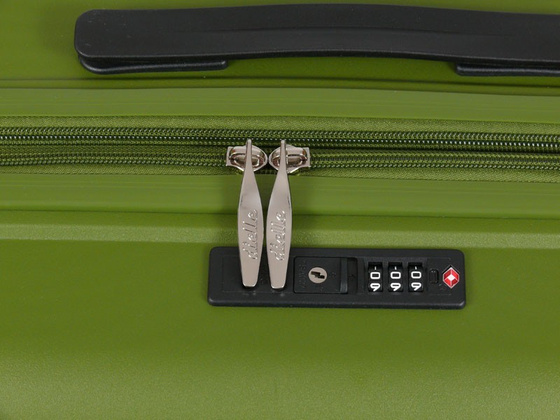 Walizka DIELLE 100 4k 66cm średnia zielona PP z poszerzeniem