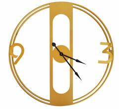 Zegar metalowy złoty ze złotymi cyframi