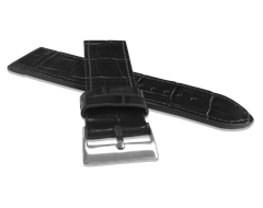 LAVVU Czarny szyty pasek CROCO z luksusowej skóry Top Grain - 22