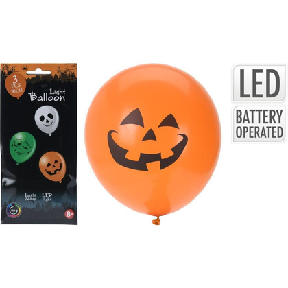 BALON DEKORACYJNY HALLOWEEN LED 3SZT