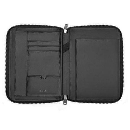 Teczka konferencyjna Hugo Boss A5 Monogram Zipped Black