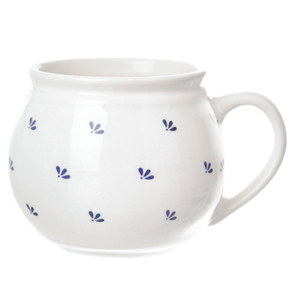 Kubek z uchem ceramiczny biały MODROBILA 190 ml