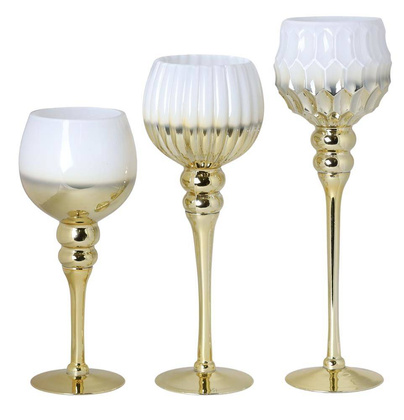 Kpl. 3 kielichów biało-złotych