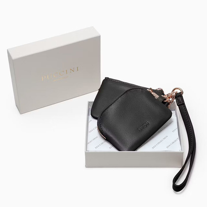 Brelok z saszetkami skórzanymi PUCCINI VULCANO ZN92512 1 Czarny