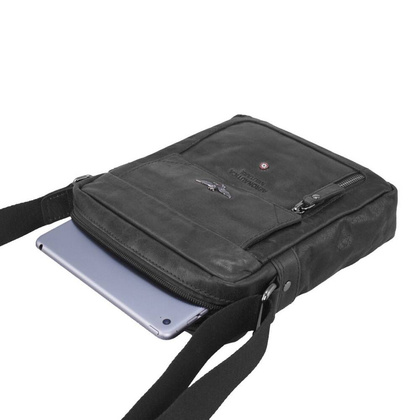 Torba na ramię AERONAUTICA MILITARE Vintage Skórzana Czarna