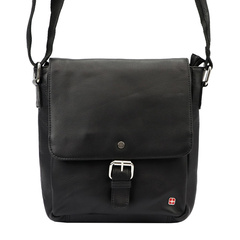 Saszetka męska z naturalnej skóry Albatross  BB172D czarny