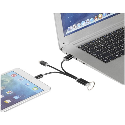 Kabel do ładowania 3w1 Metal z kółkiem na klucze