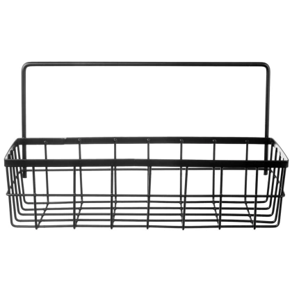 Półka kuchenna łazienkowa wisząca metalowa czarna