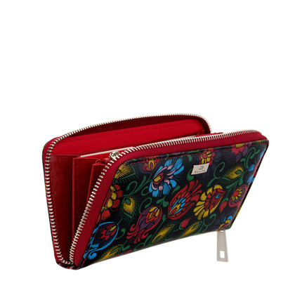 Duży Skórzany Portfel Damski BajuBaj – Kolorowa Elegancja i Praktyczny Styl w Jednym PD090s169