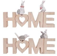 Drewniany napis "home" z zajączkiem 2 wzory