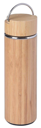 Termos BAMBOO HOT, brązowy, srebrny