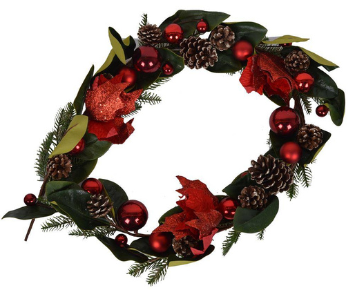 Girlanda z czerwonymi bombkami świąteczna