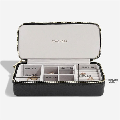 Pudełko podróżne na biżuterię Travel Large Stackers velvet czarne