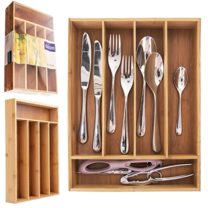 Organizer do szuflady na sztućce wkład bambusowy 35x26 cm