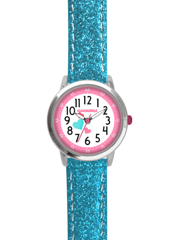 CLOCKODILE Błyszczący zegarek dziewczęcy turkusowy HEARTS