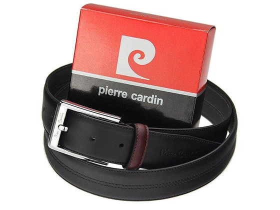 Pasek męski skórzany PIERRE CARDIN LG 0103/35 Beżowy / Niebieski