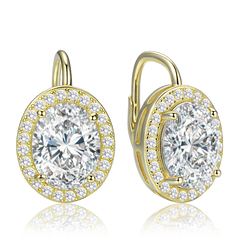 MINET Eleganckie pozłacane srebrne kolczyki z cyrkonią