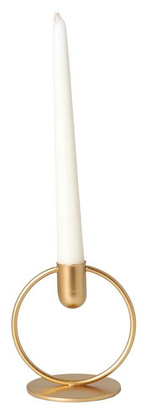 Świecznik metalowy okrągły złoty mały