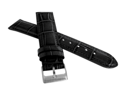 LAVVU Czarny szyty pasek CROCO z luksusowej skóry Top Grain - 14