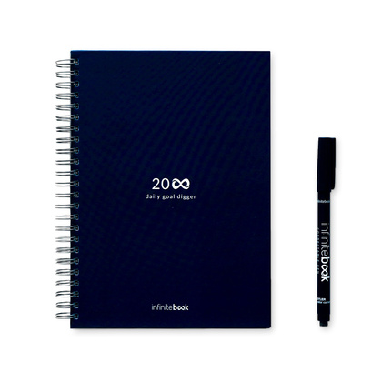 STARTER KIT INFINITE PLANNER A5. Zestaw zawiera „Infinite Diary”, zestaw do czyszczenia, marker i uchwyt na marker