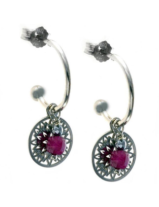 Kolczyki MARBELLA Rubin 925