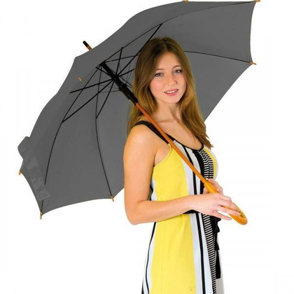 Parasol automatyczny, drewniany NANCY Szary