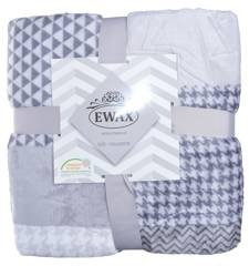 Koc szary w kratę 150x200cm