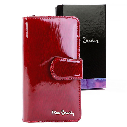 Duży skórzany portfel damski Pierre Cardin 