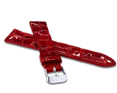 LAVVU Czerwony szyty pasek lakierowany CROCO OCALA z luksusowej skóry Top Grain - 22