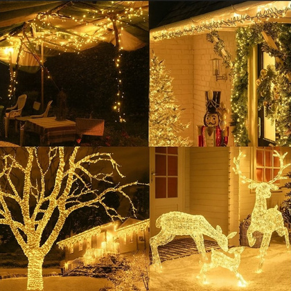 Zewnętrzne/ wewnętrzne lampki choinkowe drucik 500 LED 50m, ciepłe białe LAMP36CB