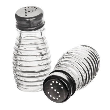 Solniczka pieprzniczka szklana przyprawnik zestaw do soli i pieprzu 2 sztuki