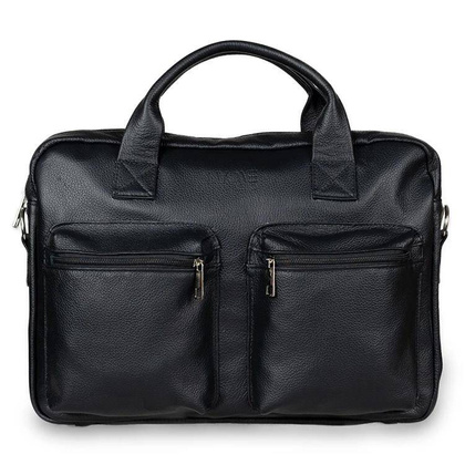 Skórzana torba męska czarna na ramię laptopa 15,6" - Pavone Nero Bergamo 2430 BL