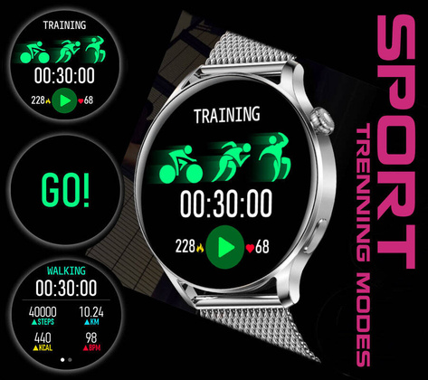 SMARTWATCH Rubicon RNCE81 - WYKONYWANIE POŁĄCZEŃ, PULSOKSYMETR (sr045c)