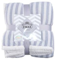 Koc szary w pasy 130x170cm