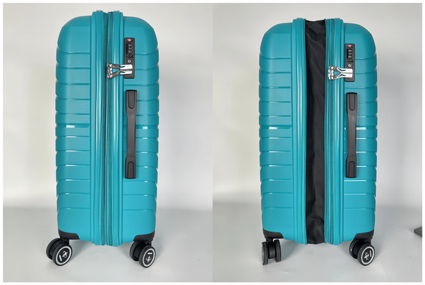 LYS Paris Salvador Średnia twarda niebieska walizka na kółkach 66 cm