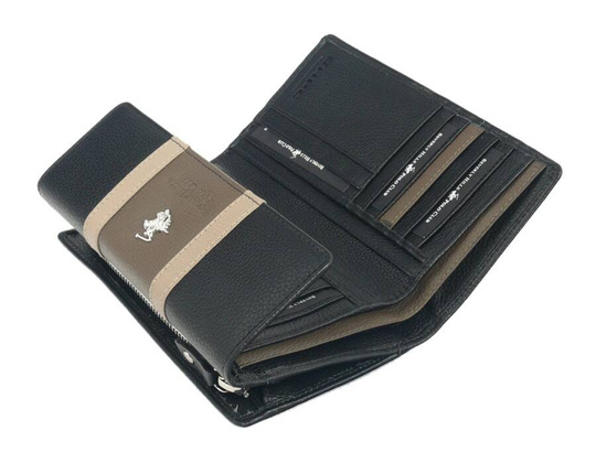 BH-362 COLOURS Portfel damski skórzany Czarny