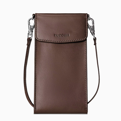 Torebka na telefon skórzana PUCCINI VULCANO VC92525 2 Brązowa