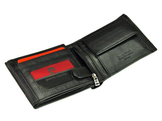 Portfel męski skórzany PIERRE CARDIN SAHARA TILAK15 325 Czarny / Niebieski