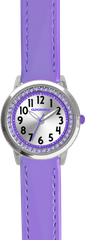 CLOCKODILE Fioletowy zegarek dla dziewczynek z kamieniami
