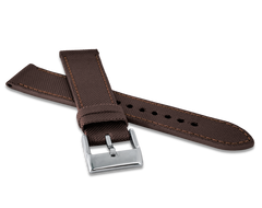 LAVVU Brązowy pasek z nylonu i luksusowej skóry Top Grain - 22