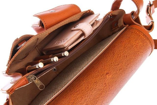 Torebka listonoszka skóra KEMER VOOC Vintage P26 brąz