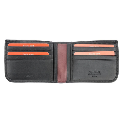 Portfel męski skórzany PIERRE CARDIN TILAK35 8804 Czarno Czerwony