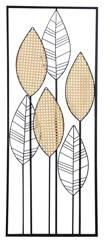 Dekoracja ścienna metalowa liście w ramie