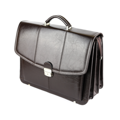 518 Teczka męska 3-komorowa - brąz KEMER