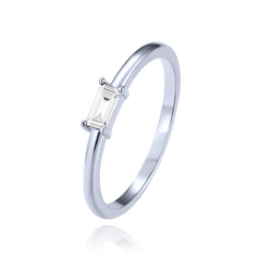 MINET Pierścien srebrny z białą cyrkonią wielkość 13