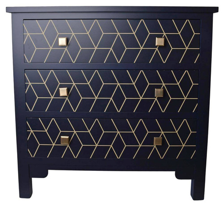 Komoda z trzema szufladami granatowa