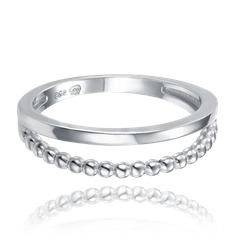 MINET Podwójny srebrny pierścionek rozmiar 11