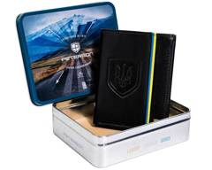 Skórzany portfel z godłem i barwami ukrainy