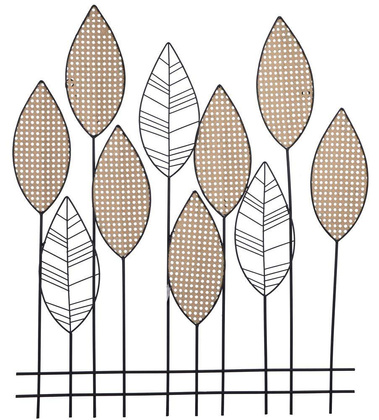Dekoracja ścienna metalowa liście